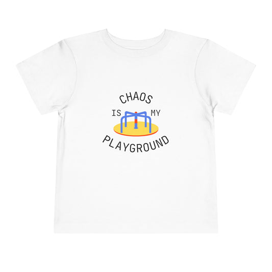 Chaos is my Playground Toddler Tee, Kids Playtime Shirt, Toddler Gift, Short Sleeve Tee for Boys, Fun Everyday Wear, Birthday Gift