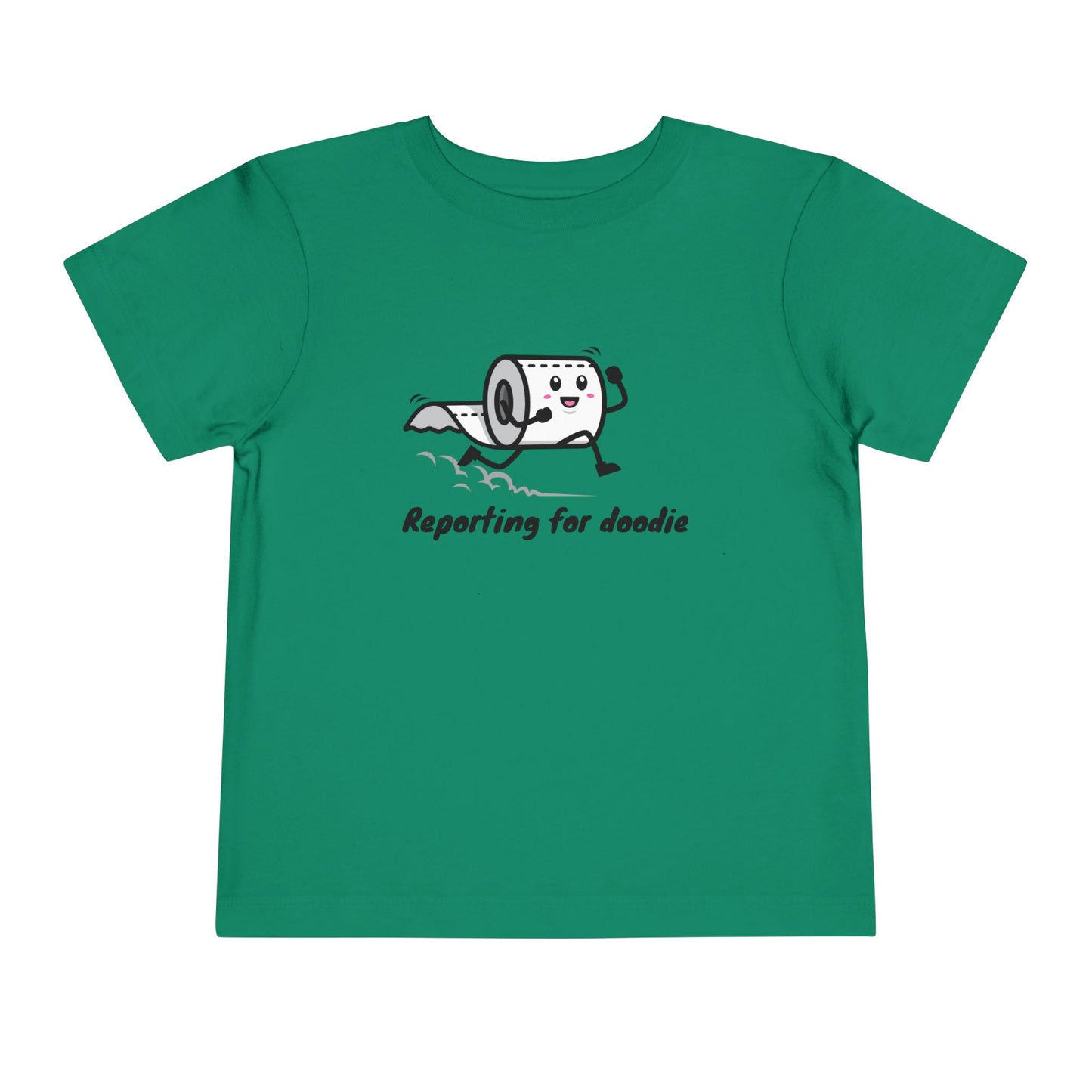'Reporting for Doodie', Funny Toddler Shirt, Birthday Gift, Playdate Attire, Toddler Humor Tee