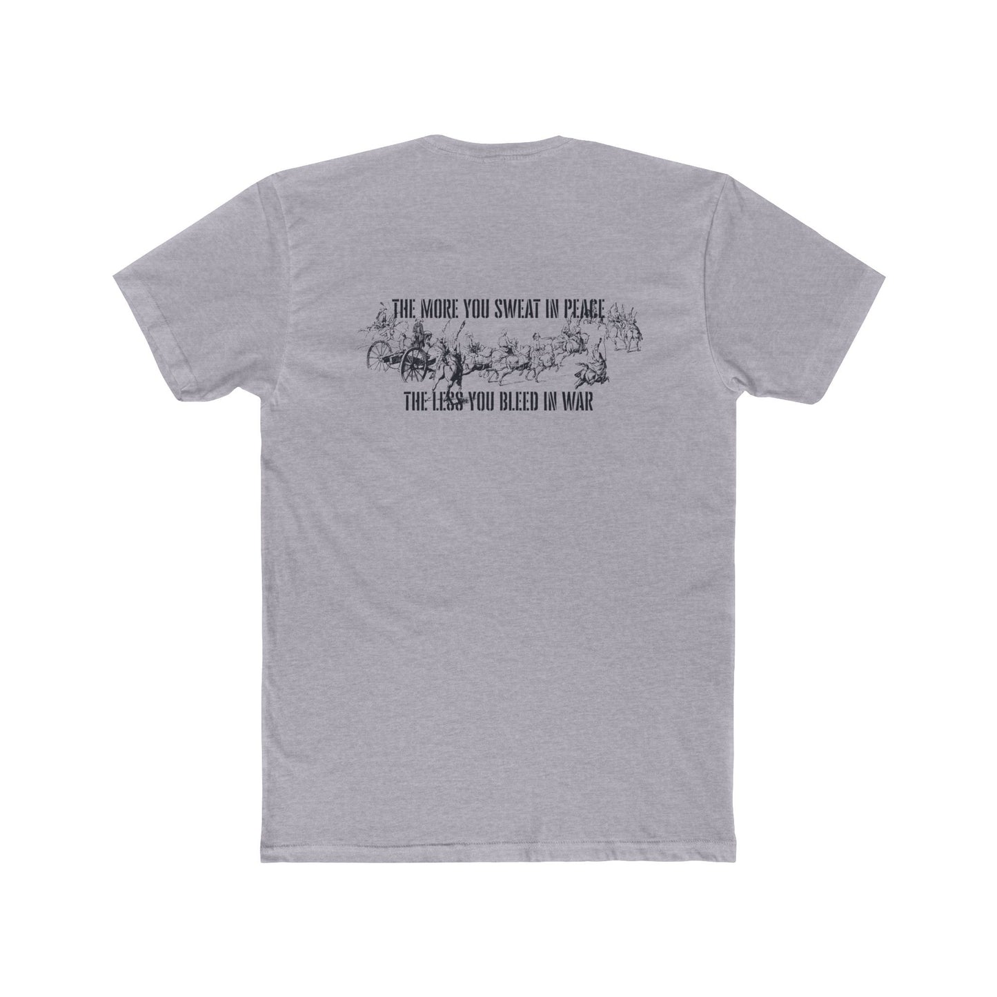 'The More You Sweat in Peace' Unisex Cotton Crew Tee, Inspirational T-Shirt, Casual Wear, Gift for Veterans, Motivational Tee