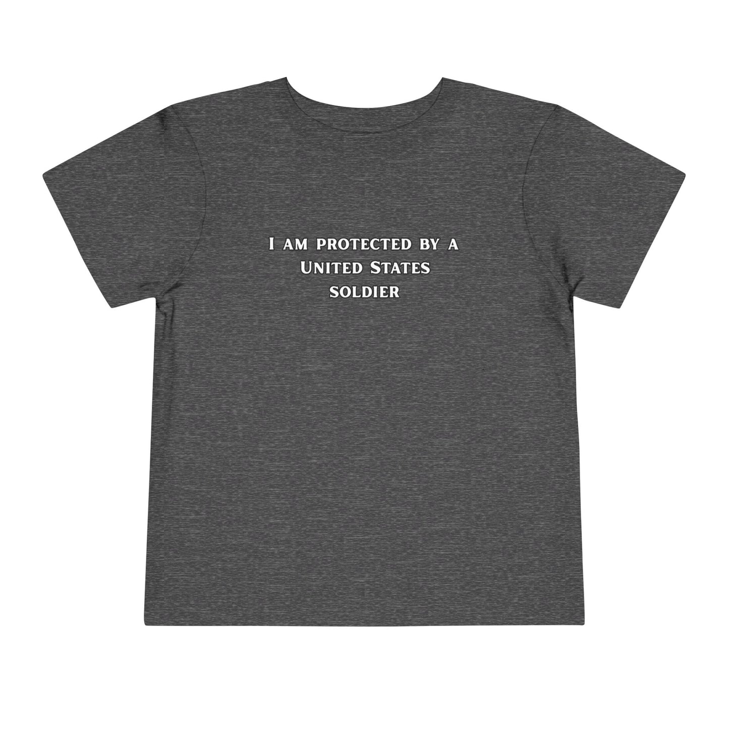 I Am Protected by a United States Soldier, Toddler Short Sleeve Tee - Military Pride, Cute Kid's Tee, Gift for Military Families, [...]