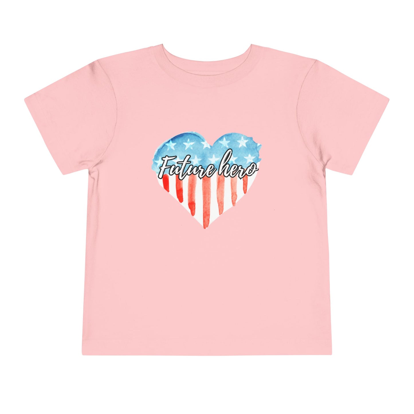 Future Hero Shirt for Kids, Toddler Short Sleeve Tee with Patriotic Heart - American Flag Tee, Gift for Independence Day, 4th of July Outfit