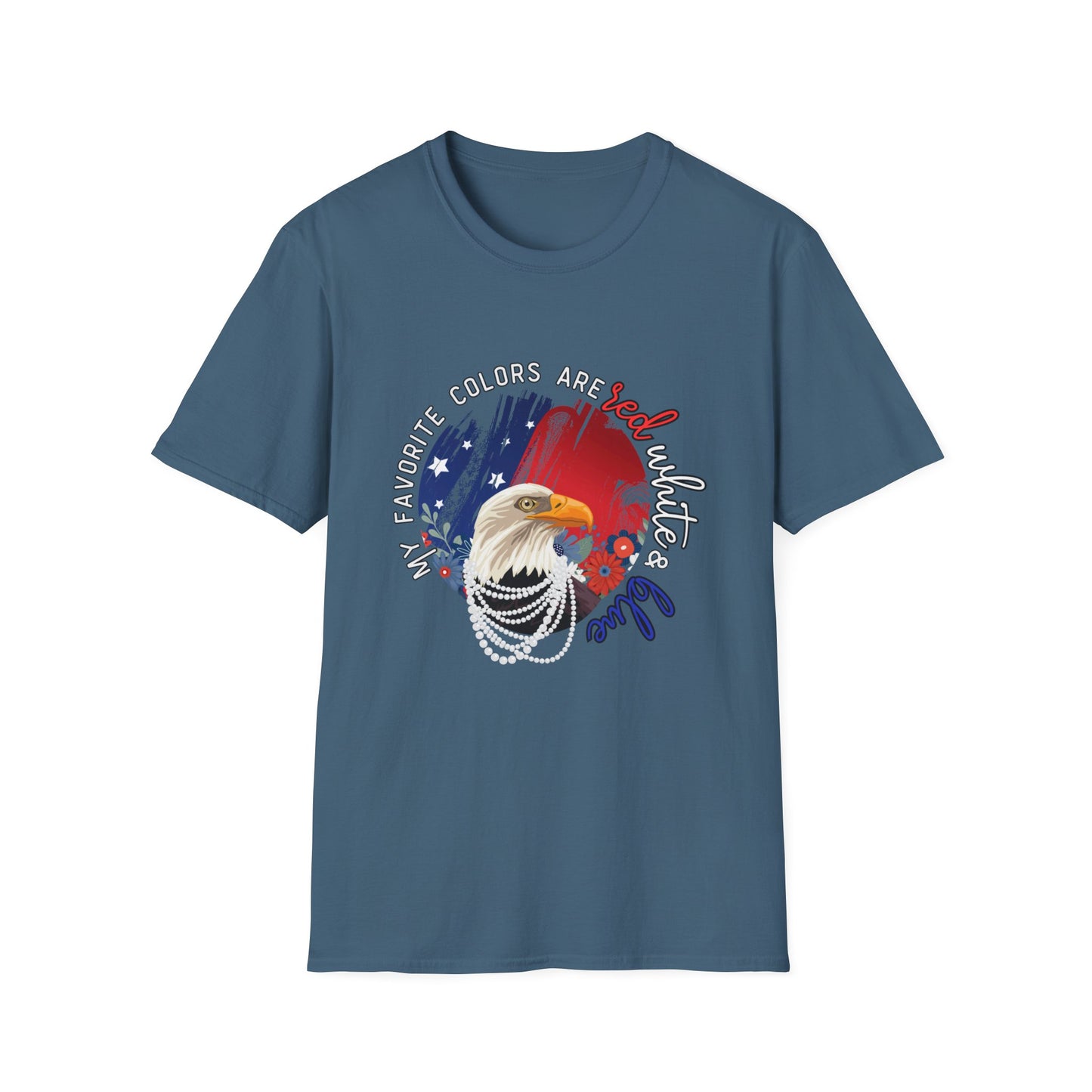 'My Favorite Colors' Red, White, & Blue Unisex fit Softstyle T-Shirt