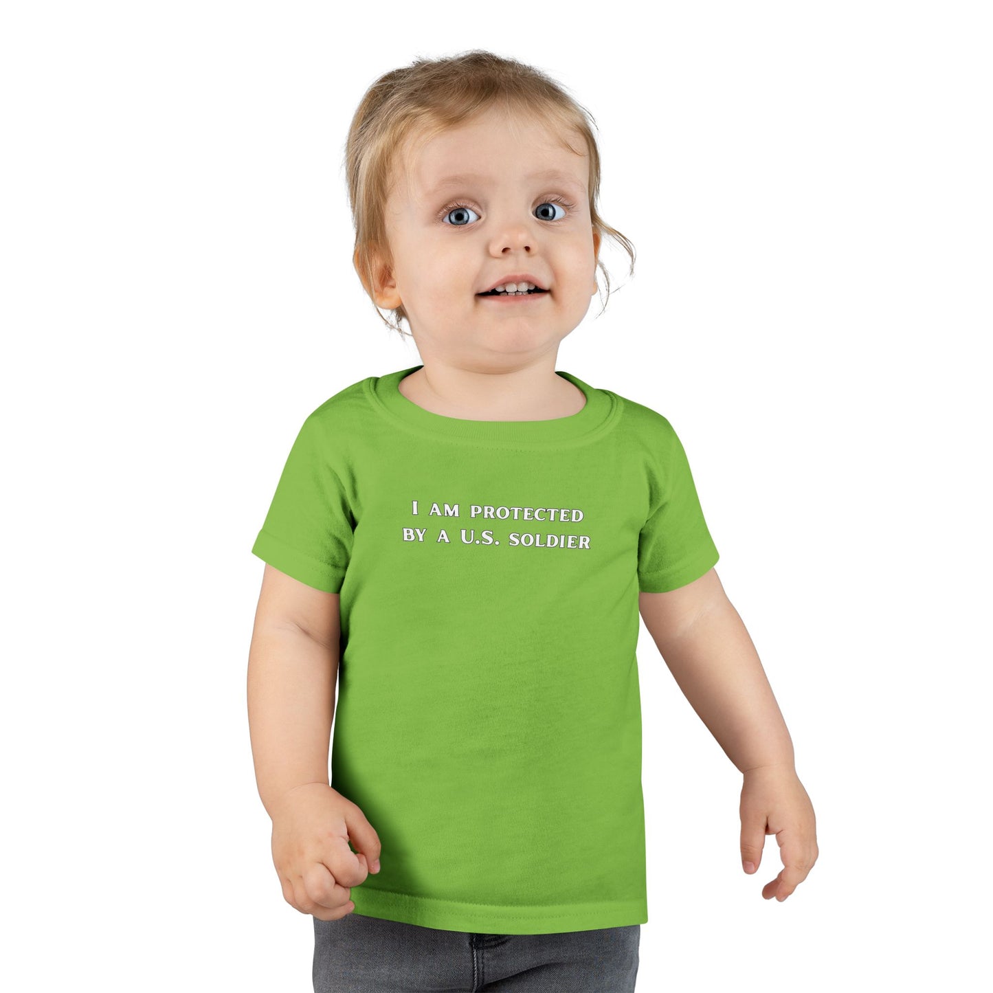 ' I Am Protected by a U.S. Soldier' Toddler T-Shirt - Patriotic Tee for Kids