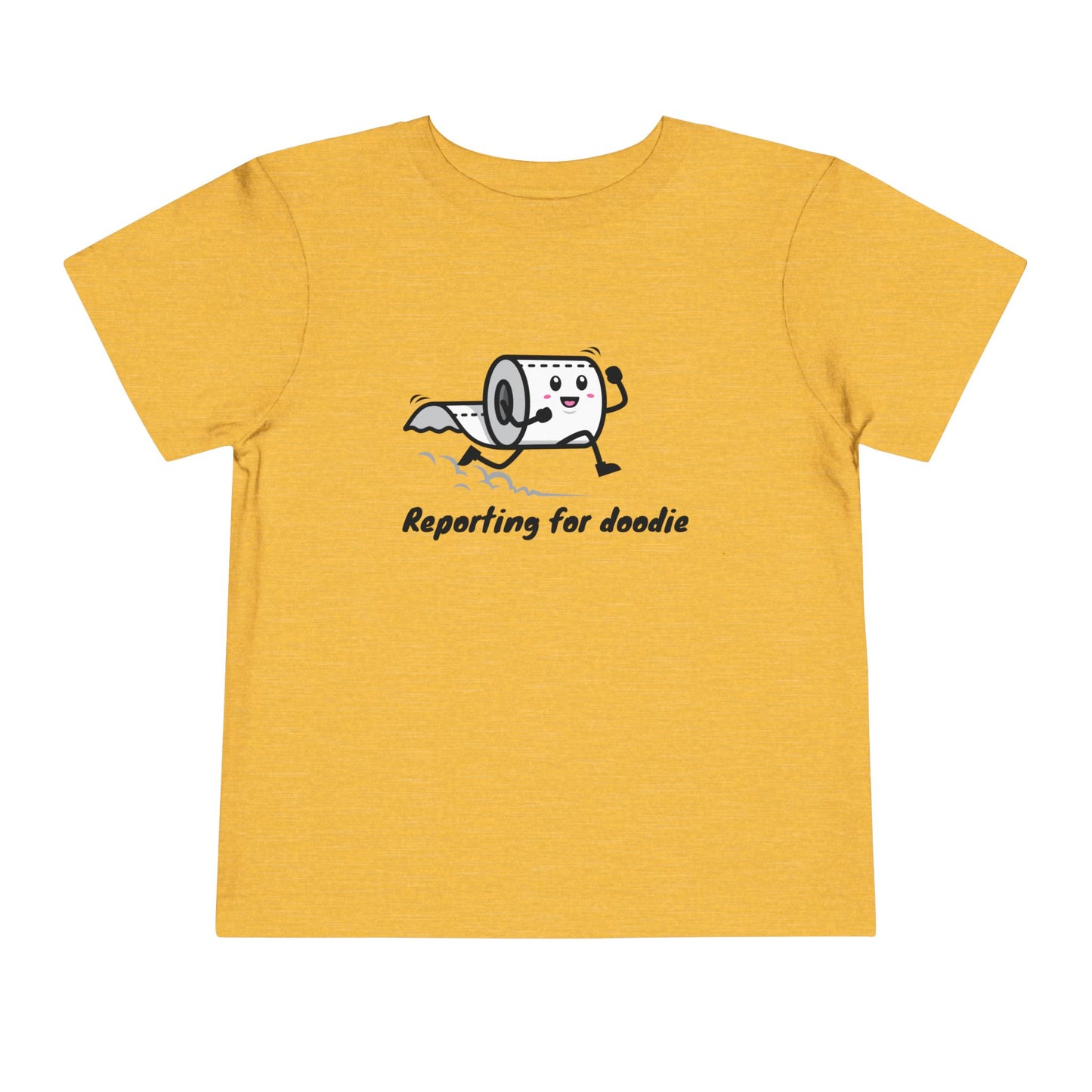'Reporting for Doodie', Funny Toddler Shirt, Birthday Gift, Playdate Attire, Toddler Humor Tee