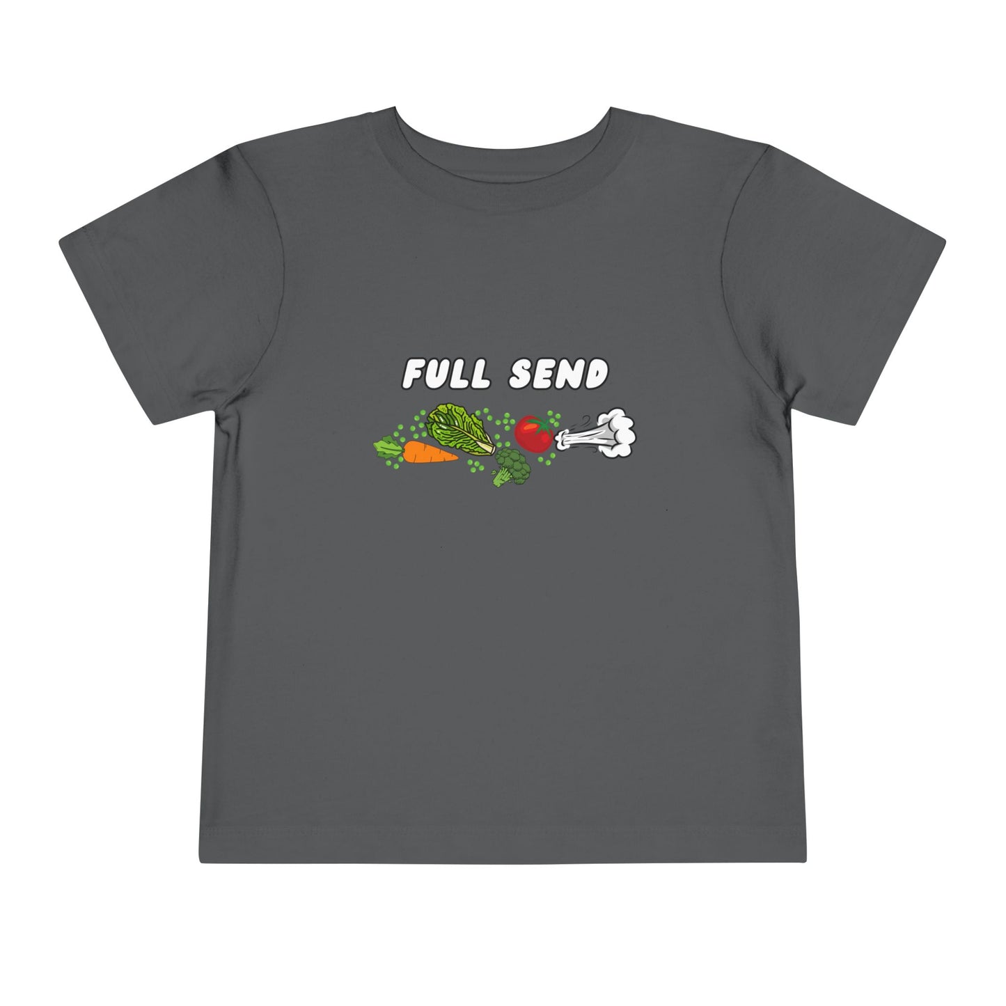 Full Send Toddler Tee, Fun Children's Shirt, Adorable Gift for Kids, Playful Outfit, Everyday Wear, Birthday Gift, Veggie Theme