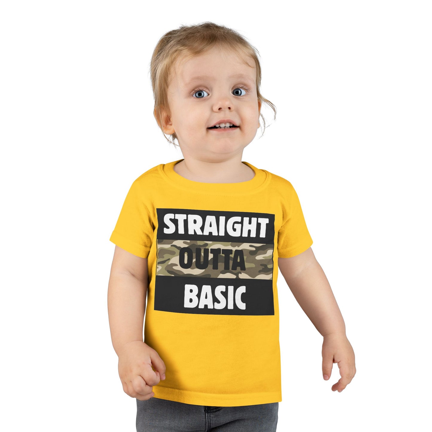 'Straight Outta Basic' Toddler T-Shirt - Fun Kids Tee, Birthday Gift, Everyday Wear, Statement Shirt, Causal Outfit