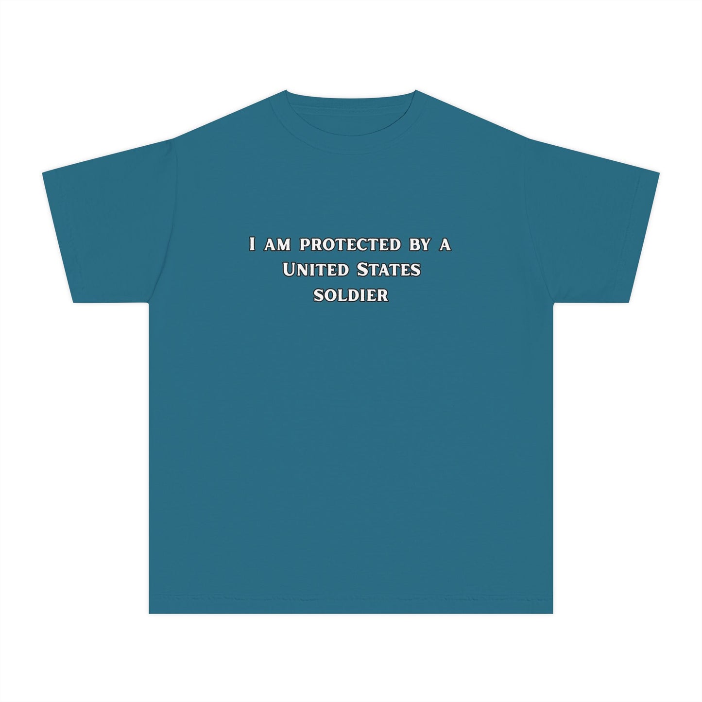 Protected by a U.S. Soldier Youth Midweight Tee - Perfect for Military Families, Patriotic Events, Gifts, and Everyday Wear, Apparel, [...]